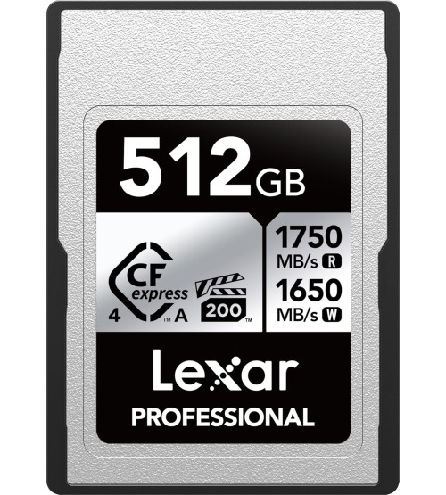 Lexar 512GB Professional SILVER CFexpress 4.0 Type A Card LCAEXS4512G-RNENG